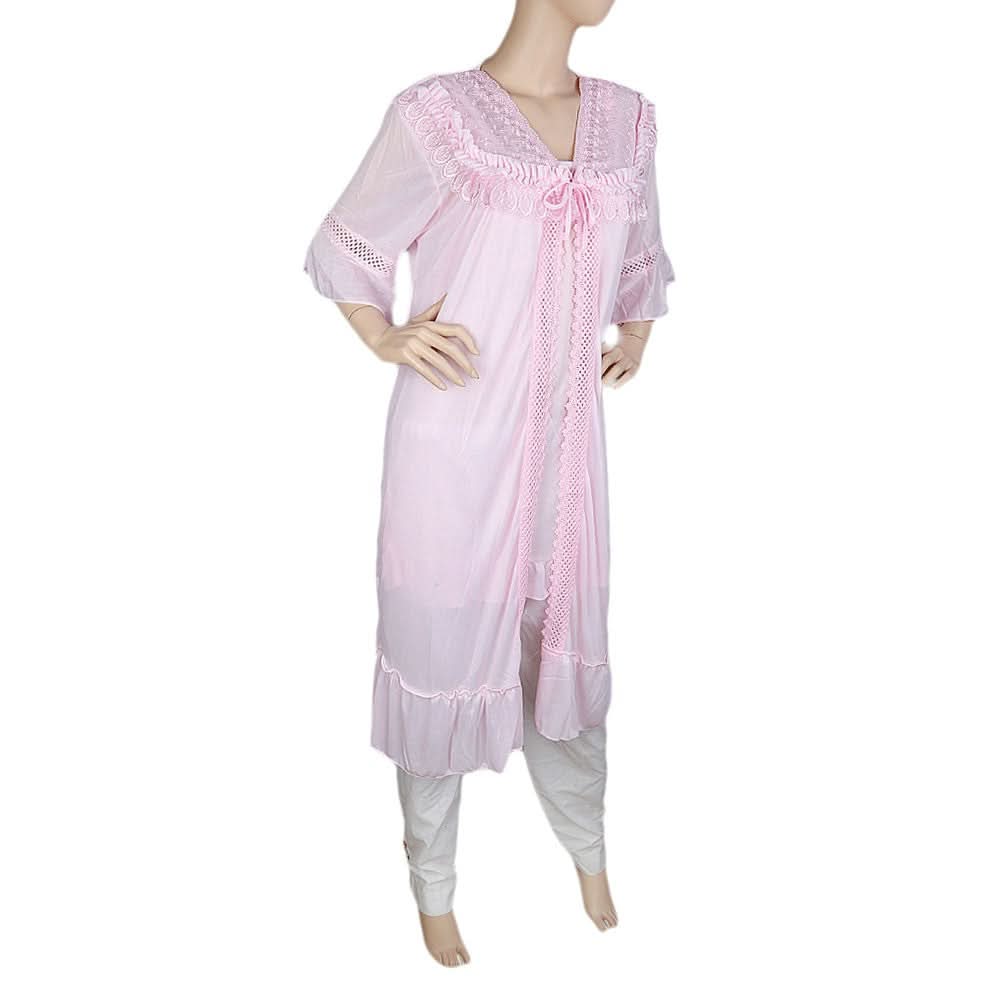 Women's Nighty 2 Pcs Set - Tea Pink - test-store-for-chase-value