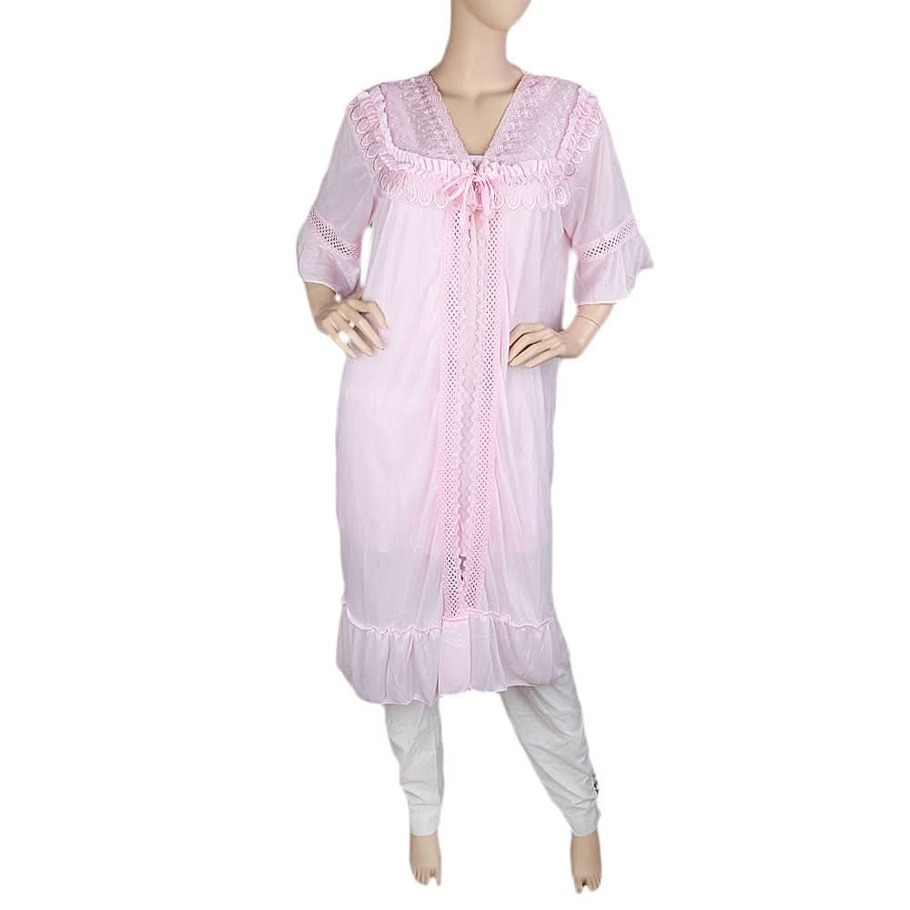 Women's Nighty 2 Pcs Set - Tea Pink - test-store-for-chase-value