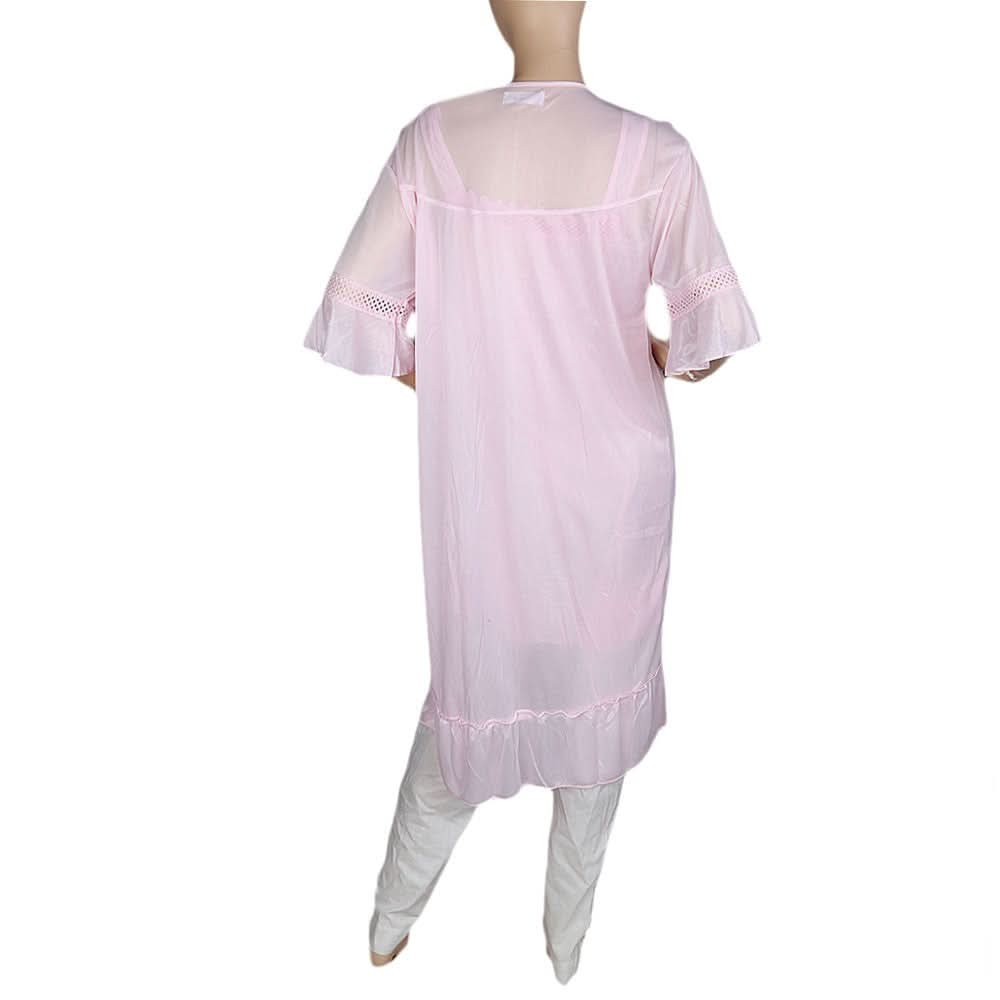 Women's Nighty 2 Pcs Set - Tea Pink - test-store-for-chase-value