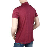 Men's Collar Half Sleeve T-Shirt - Maroon - test-store-for-chase-value