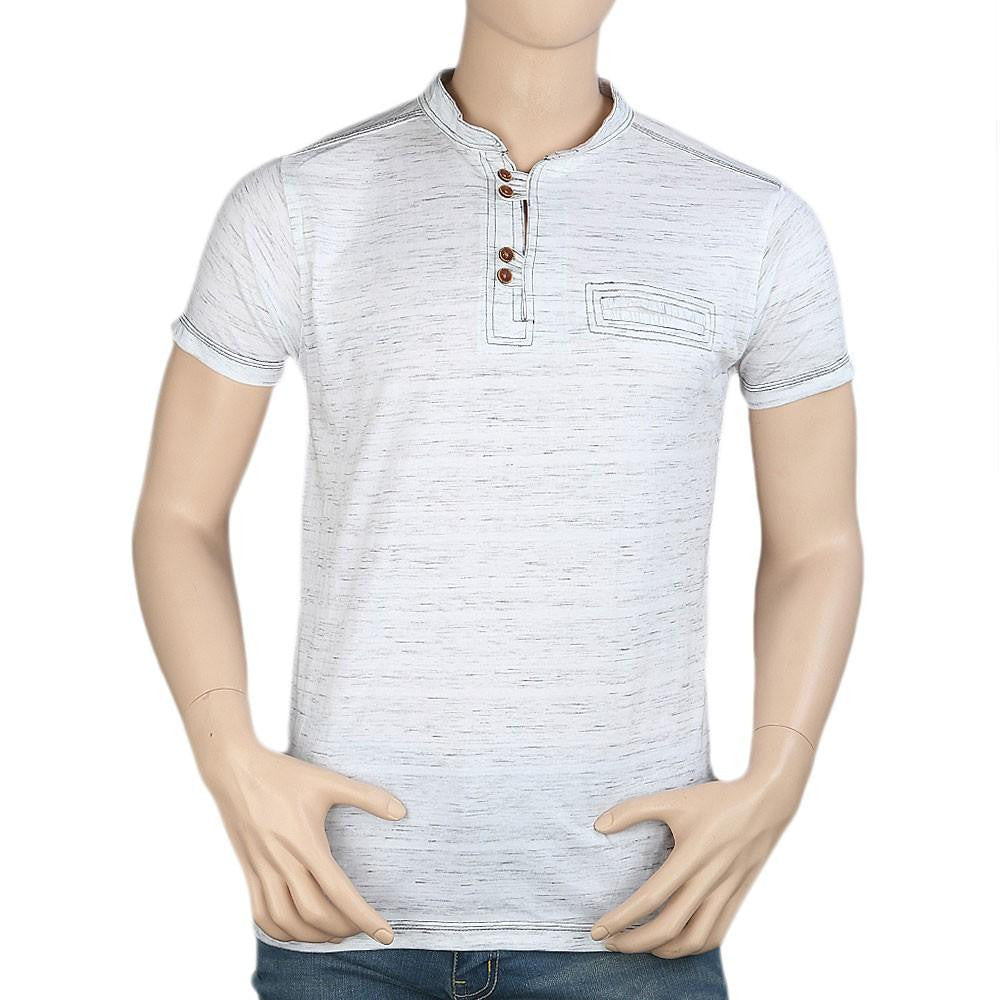 Men's Collar Half Sleeve T-Shirt - White -  White - test-store-for-chase-value
