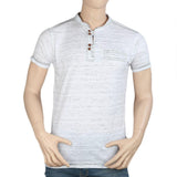 Men's Collar Half Sleeve T-Shirt - White -  White - test-store-for-chase-value