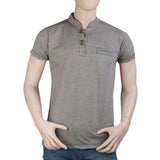 Men's Collar Half Sleeve T-Shirt - Beige - test-store-for-chase-value