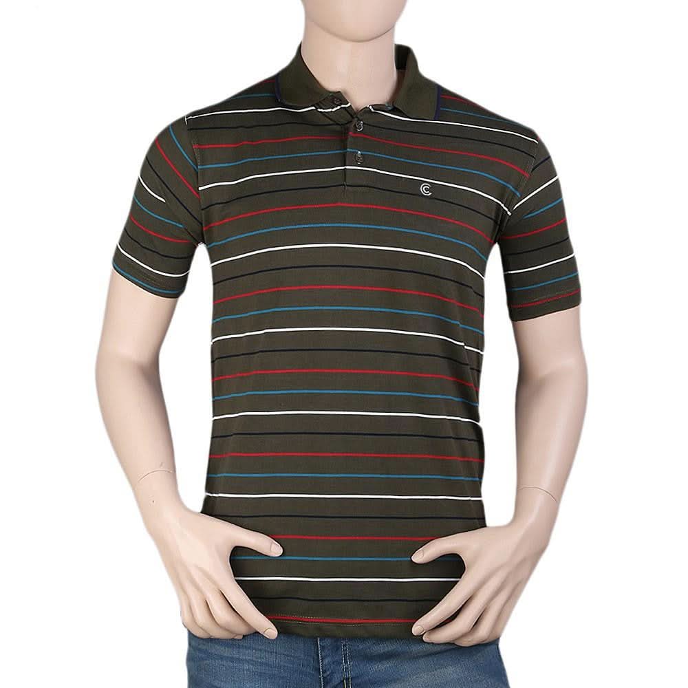 Men's Collar Half Sleeve T-Shirt - Green -  Green - test-store-for-chase-value