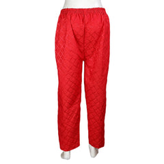 Women's Embroidered Trouser - Red -  Red - test-store-for-chase-value