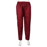 Women's Embroidered Trouser - Maroon -  Maroon - test-store-for-chase-value