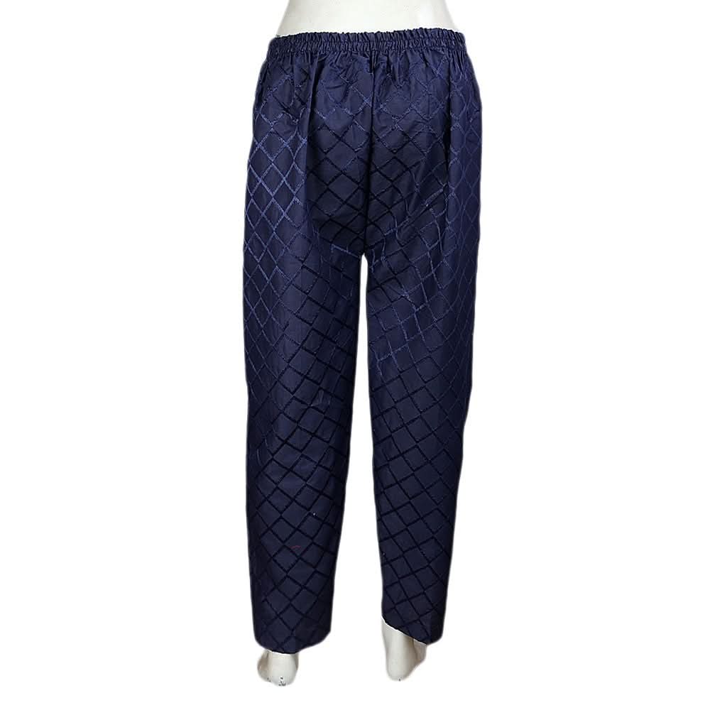 Women's Embroidered Trouser - Navy Blue -  Navy/Blue - test-store-for-chase-value