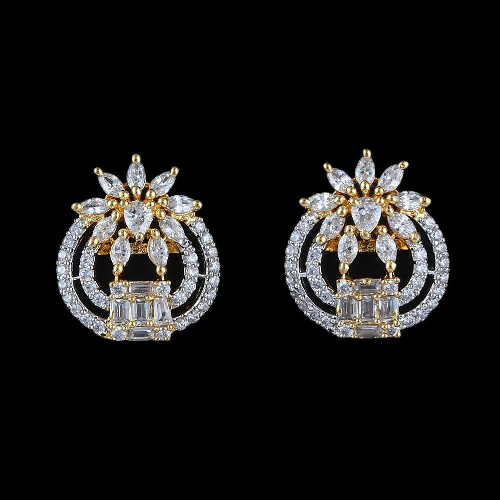 American Diamond Ear Tops - Golden - test-store-for-chase-value