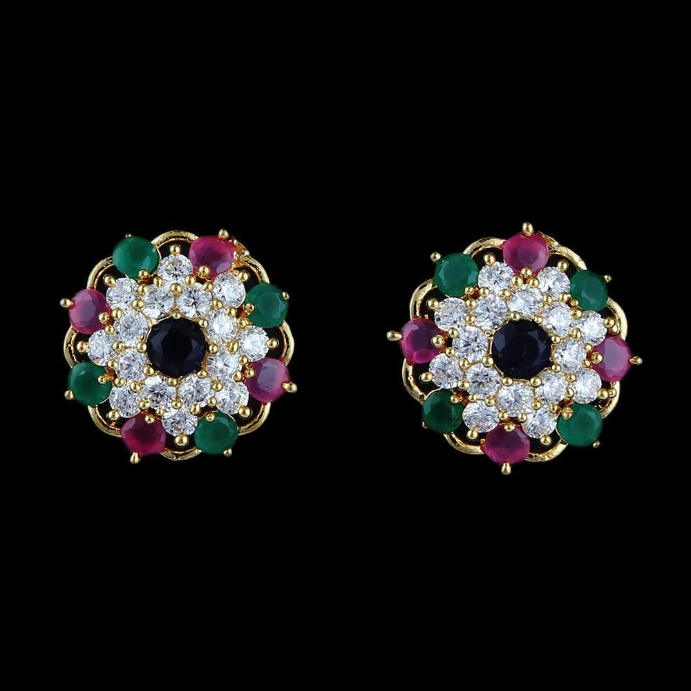 American Diamond Ear Tops - Multi - test-store-for-chase-value