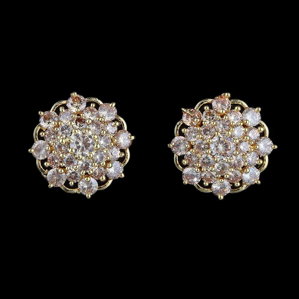 American Diamond Ear Tops - Golden - test-store-for-chase-value
