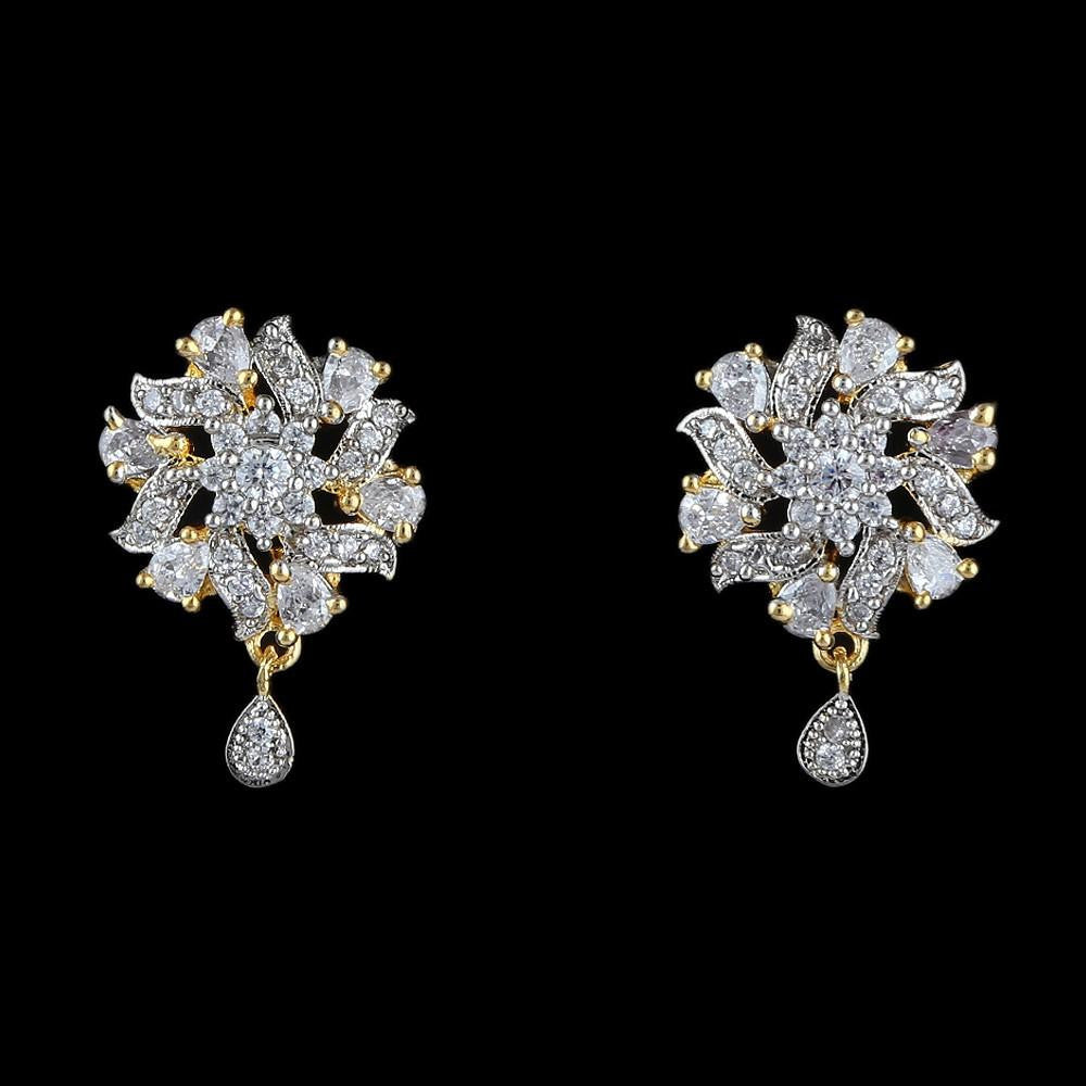 American Diamond Ear Tops - Golden & Silver - test-store-for-chase-value