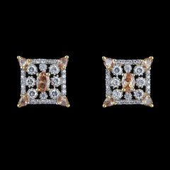 American Diamond Ear Tops - Golden & Silver - test-store-for-chase-value