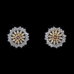 American Diamond Ear Tops - Golden & Silver - test-store-for-chase-value