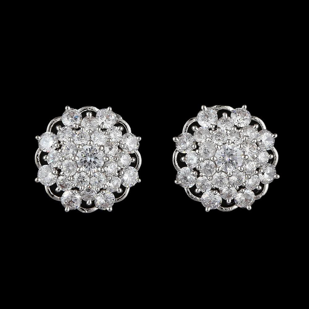 American Diamond Ear Tops - Silver - test-store-for-chase-value