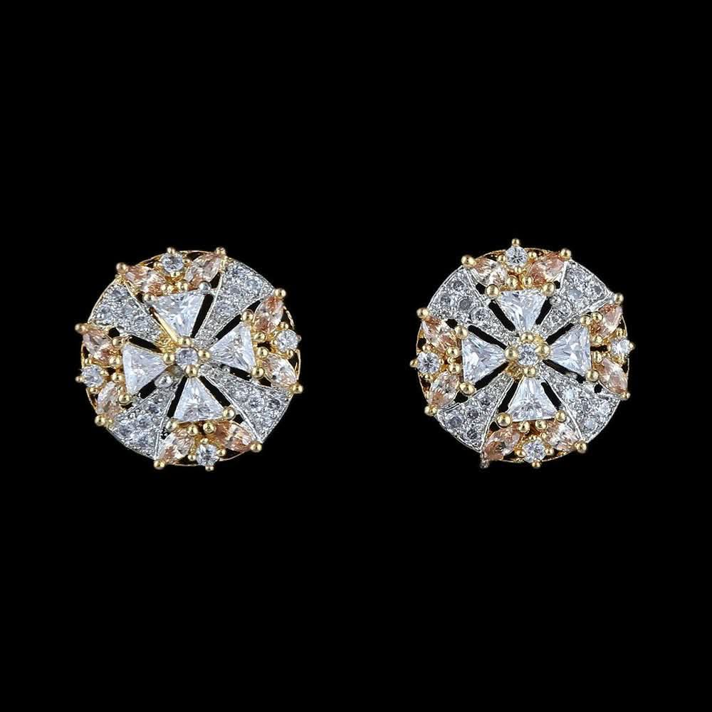 American Diamond Ear Tops - Silver & Golden - test-store-for-chase-value
