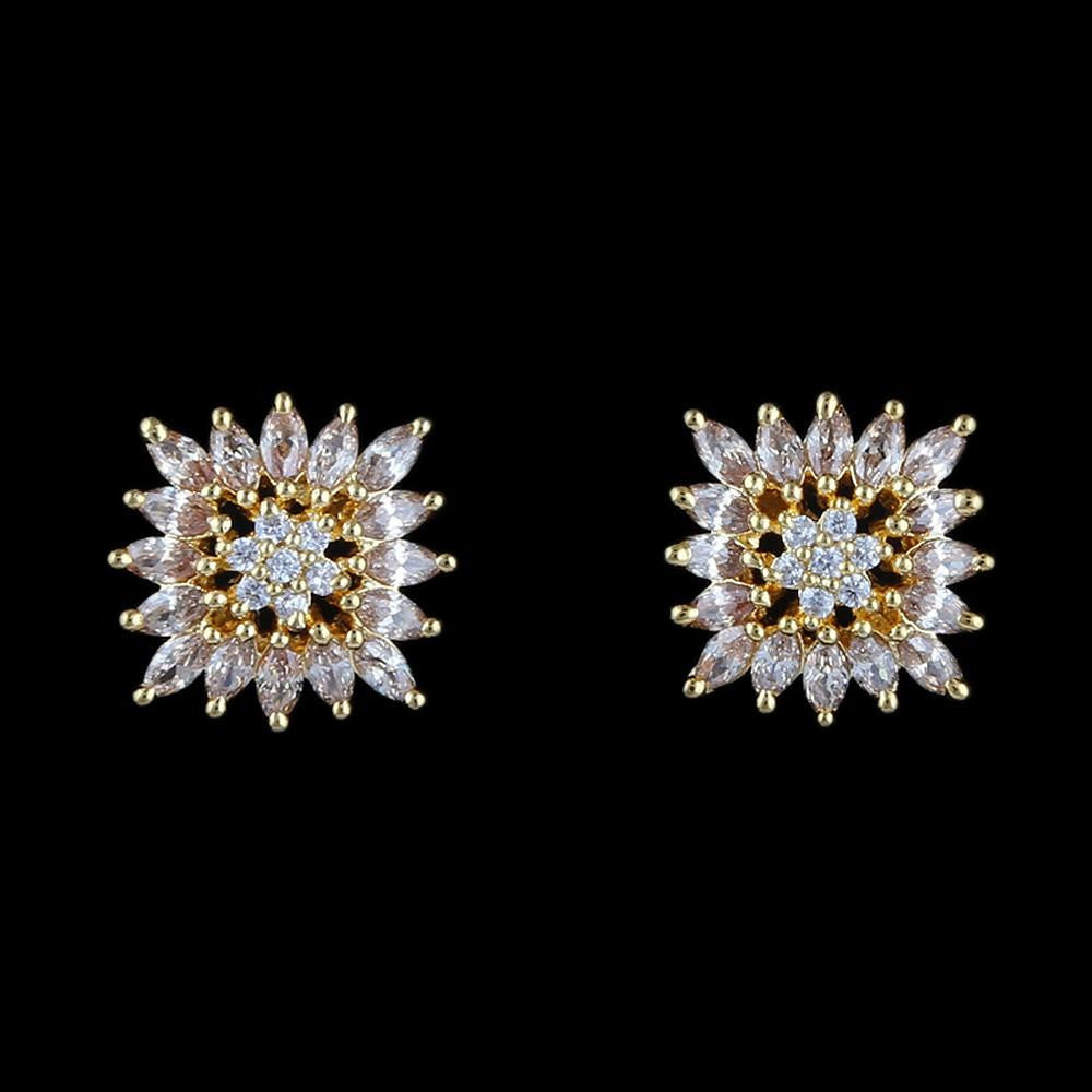 American Diamond Ear Tops - Golden - test-store-for-chase-value