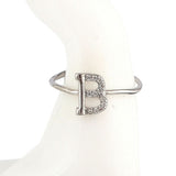 Women's Alphabet Finger Ring - Silver -  Silver - test-store-for-chase-value