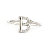 Women's Alphabet Finger Ring - Silver -  Silver - test-store-for-chase-value