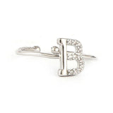 Women's Alphabet Finger Ring - Silver -  Silver - test-store-for-chase-value