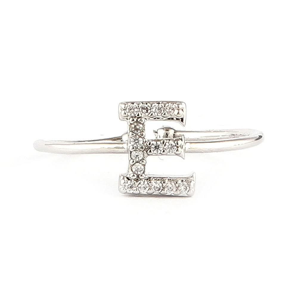 Women's Alphabet Finger Ring - Silver -  Silver - test-store-for-chase-value
