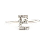Women's Alphabet Finger Ring - Silver -  Silver - test-store-for-chase-value