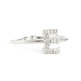 Women's Alphabet Finger Ring - Silver -  Silver - test-store-for-chase-value