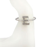Women's Alphabet Finger Ring - Silver -  Silver - test-store-for-chase-value