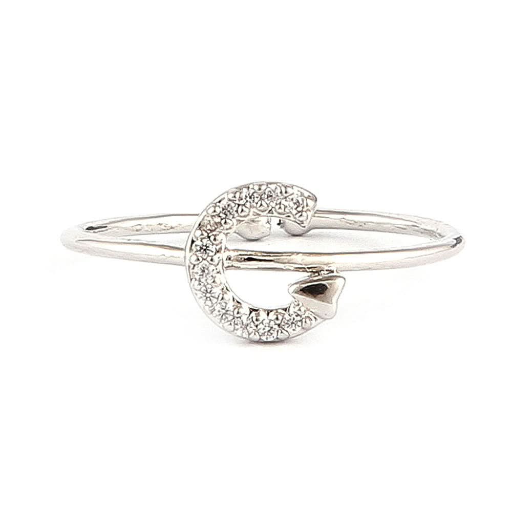 Women's Alphabet Finger Ring - Silver -  Silver - test-store-for-chase-value