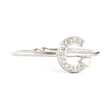Women's Alphabet Finger Ring - Silver -  Silver - test-store-for-chase-value