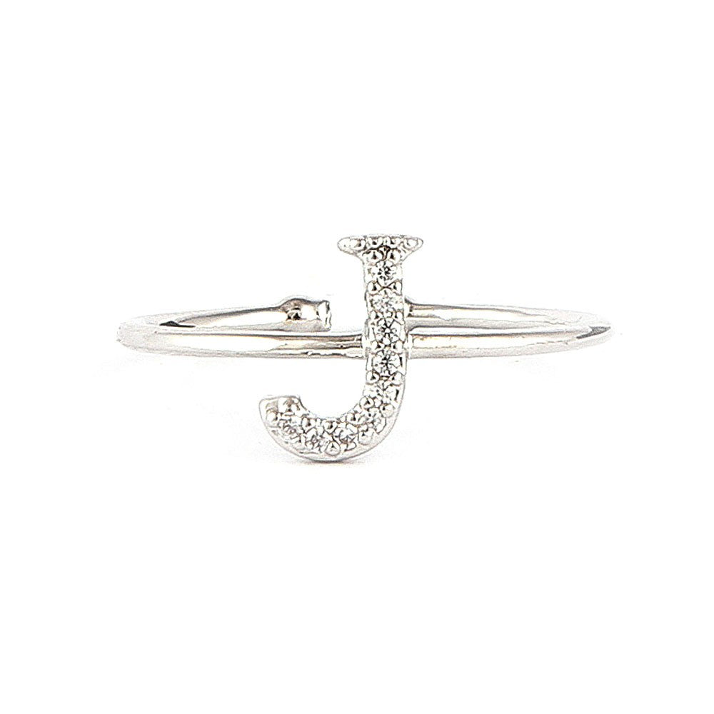 Women's Alphabet Finger Ring - Silver -  Silver - test-store-for-chase-value