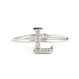 Women's Alphabet Finger Ring - Silver -  Silver - test-store-for-chase-value