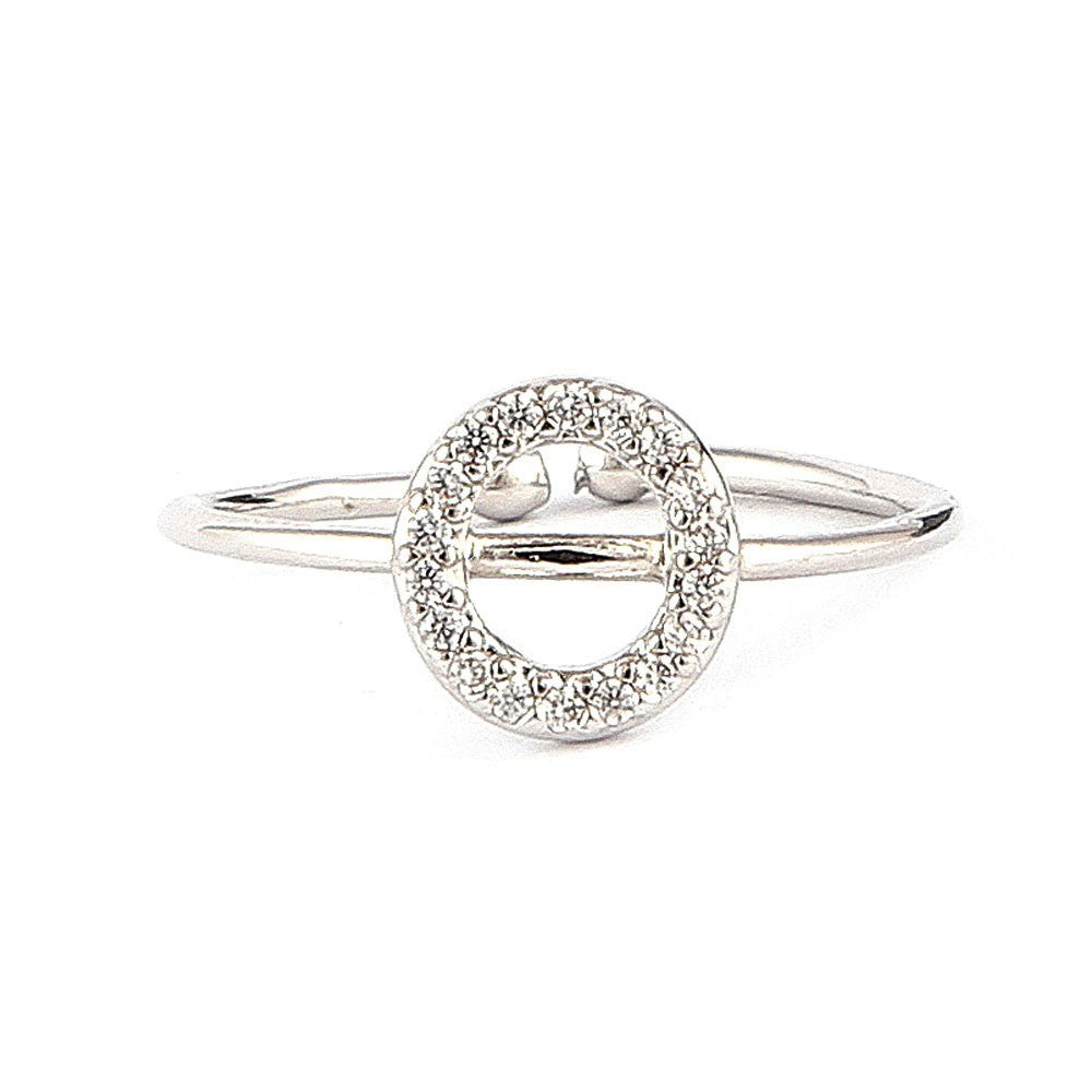 Women's Alphabet Finger Ring - Silver -  Silver - test-store-for-chase-value