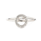 Women's Alphabet Finger Ring - Silver -  Silver - test-store-for-chase-value