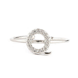 Women's Alphabet Finger Ring - Silver -  Silver - test-store-for-chase-value