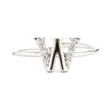 Women's Alphabet Finger Ring - Silver -  Silver - test-store-for-chase-value
