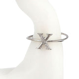 Women's Alphabet Finger Ring - Silver -  Silver - test-store-for-chase-value