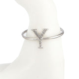 Women's Alphabet Finger Ring - Silver -  Silver - test-store-for-chase-value