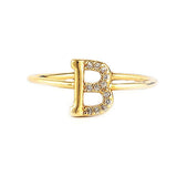 Women's Alphabet Finger Ring - Golden -  Golden - test-store-for-chase-value