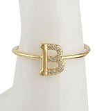 Women's Alphabet Finger Ring - Golden -  Golden - test-store-for-chase-value