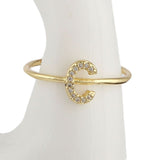 Women's Alphabet Finger Ring - Golden -  Golden - test-store-for-chase-value