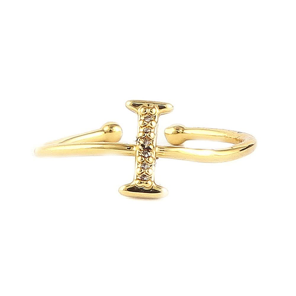 Women's Alphabet Finger Ring - Golden -  Golden - test-store-for-chase-value