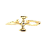 Women's Alphabet Finger Ring - Golden -  Golden - test-store-for-chase-value