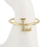 Women's Alphabet Finger Ring - Golden -  Golden - test-store-for-chase-value