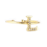 Women's Alphabet Finger Ring - Golden -  Golden - test-store-for-chase-value