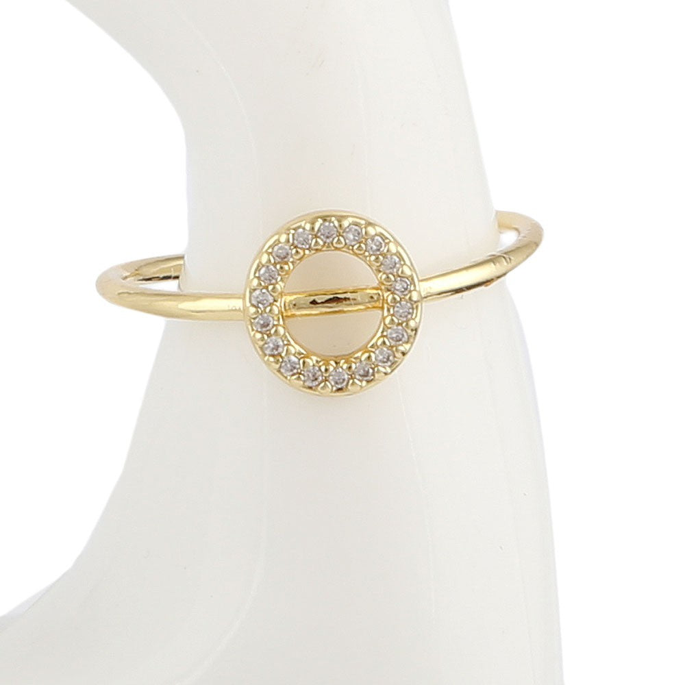 Women's Alphabet Finger Ring - Golden -  Golden - test-store-for-chase-value