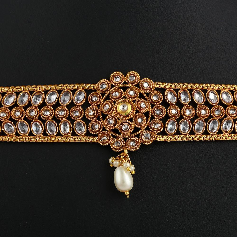 Polki Choker Jewellery Set - Golden - test-store-for-chase-value