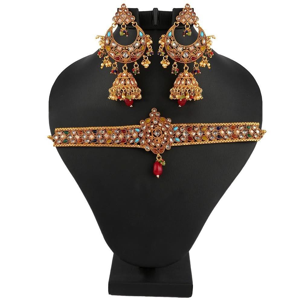 Polki Choker Jewellery Set - Multi - test-store-for-chase-value