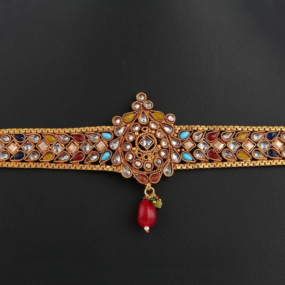 Polki Choker Jewellery Set - Multi - test-store-for-chase-value