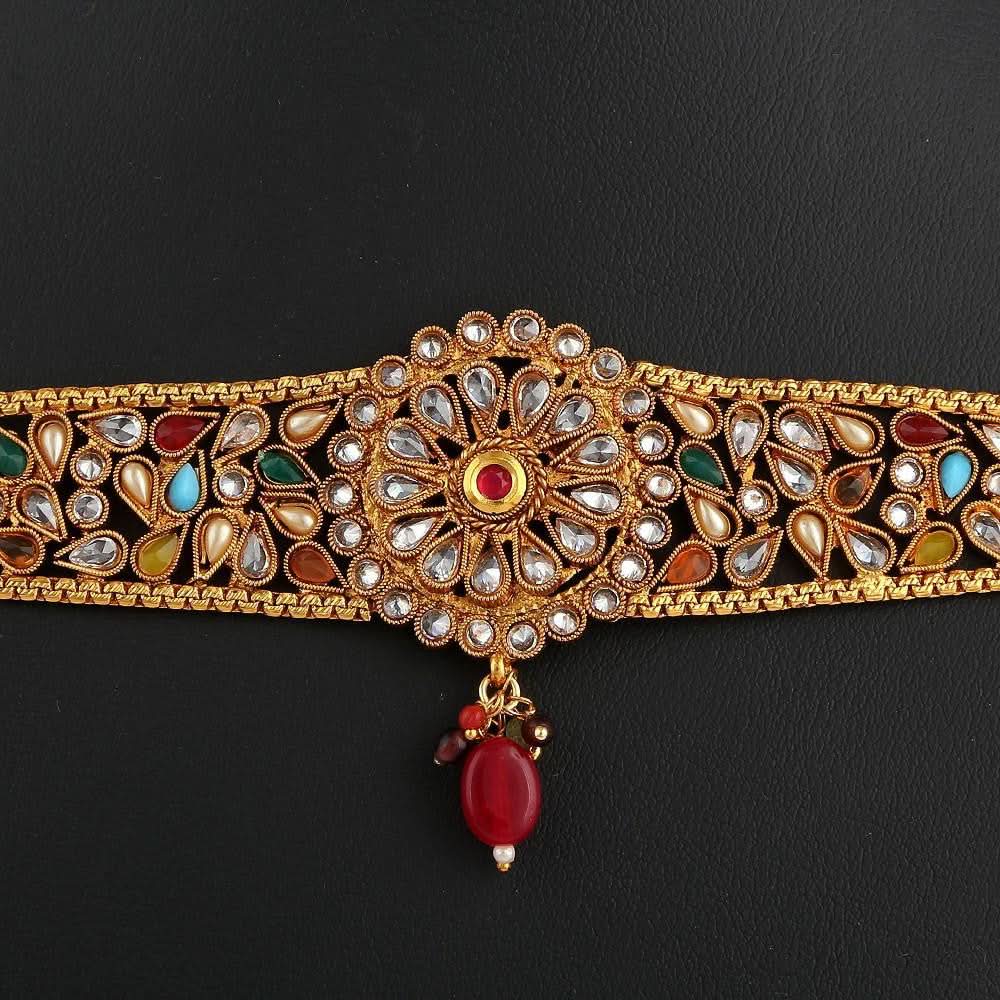 Polki Choker Jewellery Set - Multi - test-store-for-chase-value
