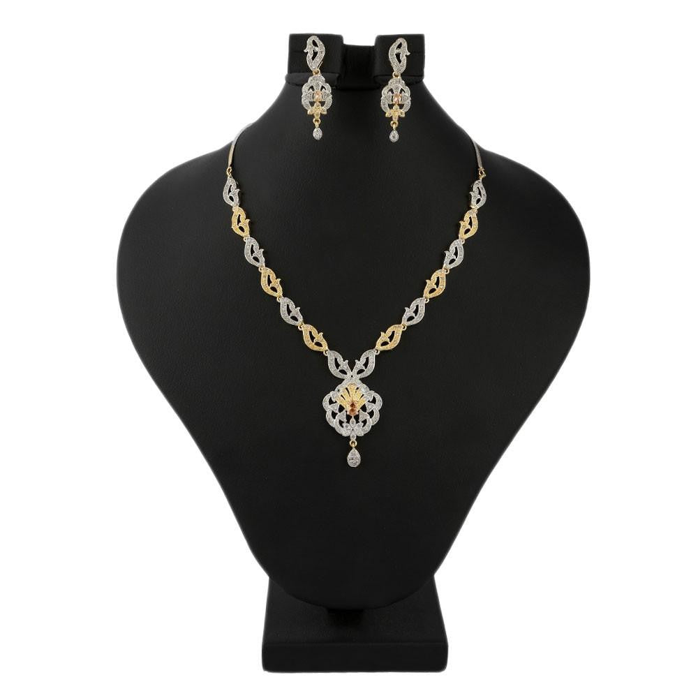 American Diamond Jewellery Set - Golden & Silver - test-store-for-chase-value